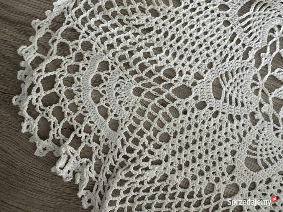 Serweta serwetka szydełko okrągłe cacko śr60 biały Łódź sprzedam