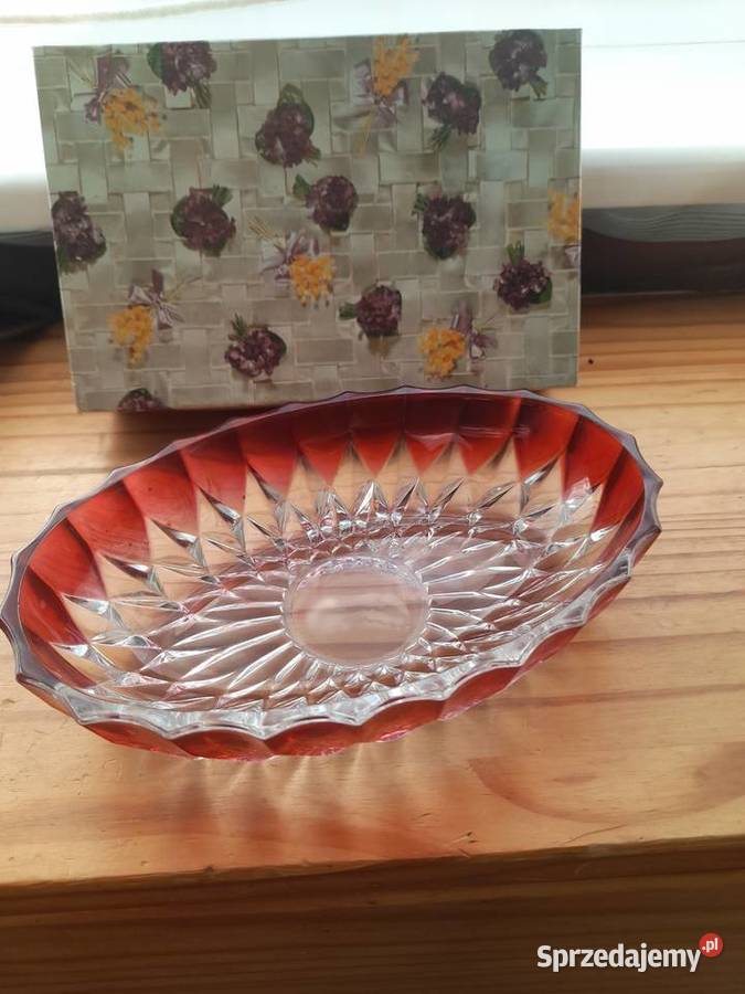 Salaterka kryształowa misa Ruby Flash
