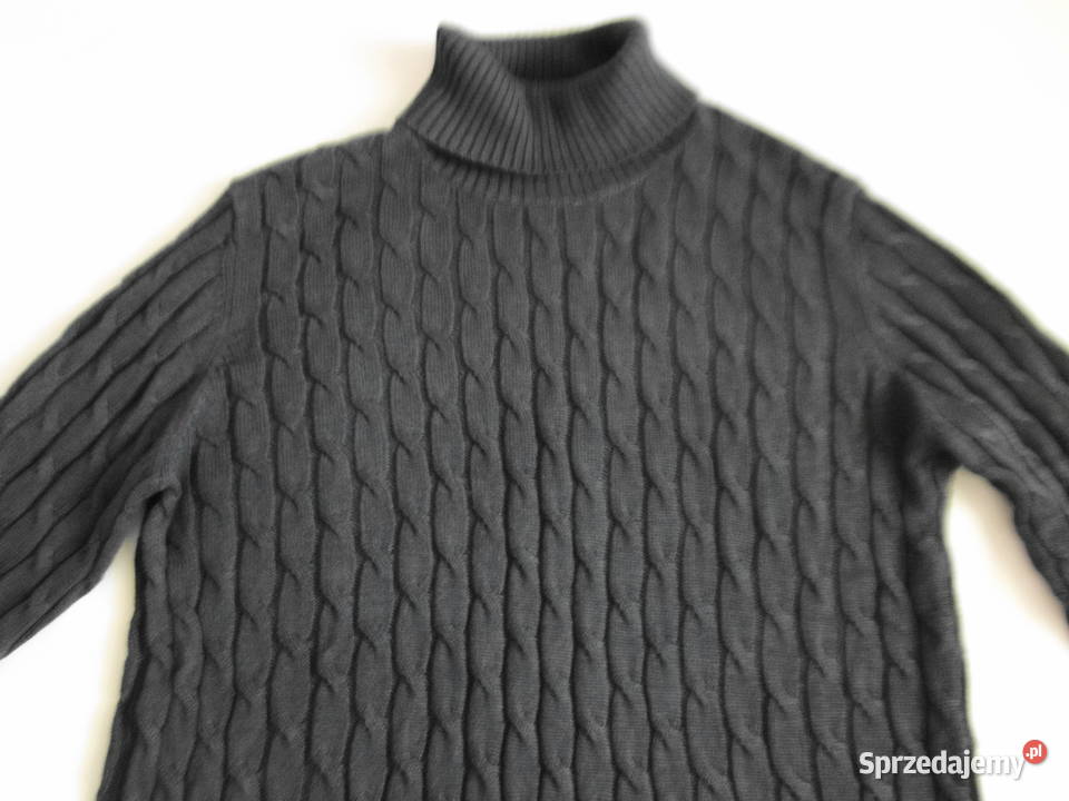 Piękny golf niegruby z bawełną 3 XXL szary/srebrny