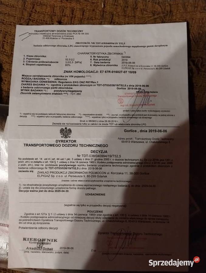 Butla LPG w koło 525L osobowe Ciężkowiczki