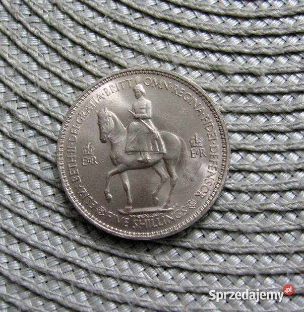 Wielka Brytani 5 Szylingów 1953r Koronacja Numizmatyka