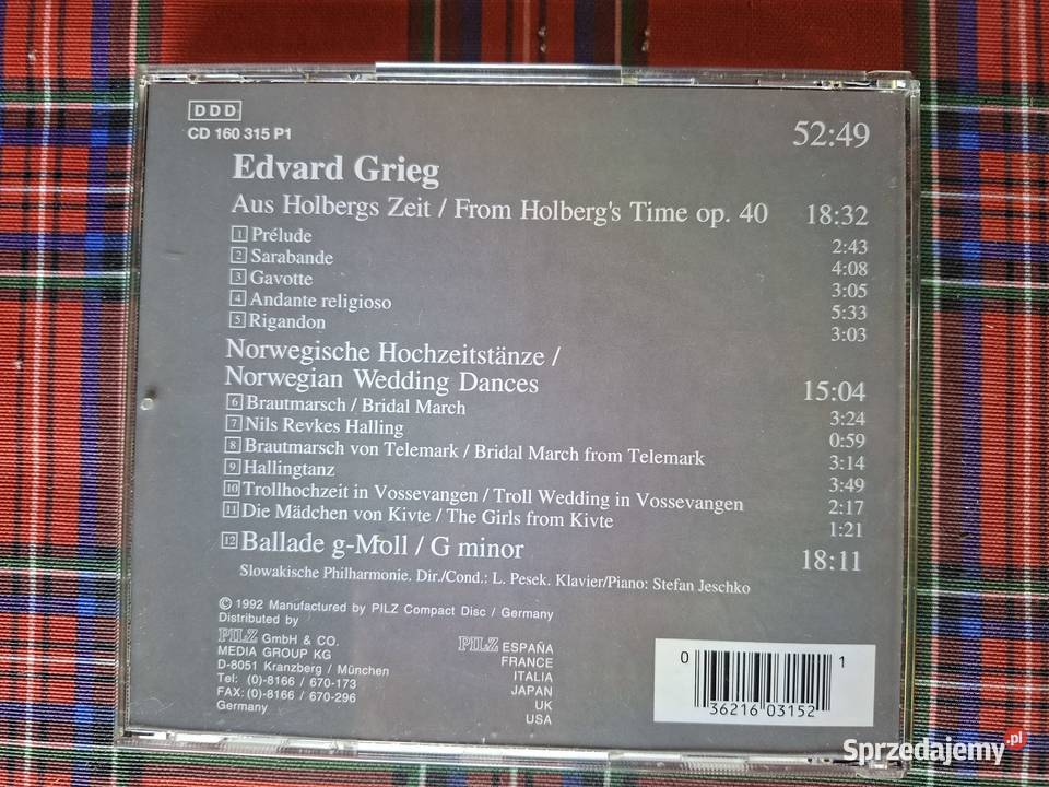 Edvard Grieg Vienna Master Series CD Kraków