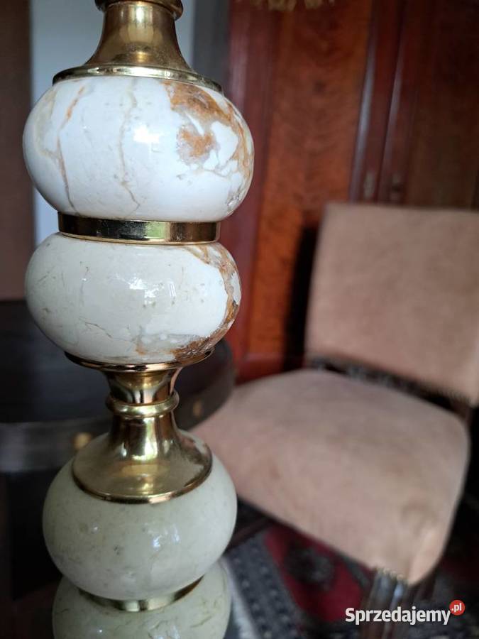Lampa podłogowa stojąca mosiądz z onyksem Myślibórz