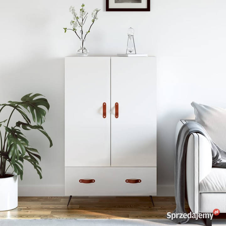 Wysoka szafka biała z połyskiem 695x31x115 mazowieckie Warszawa