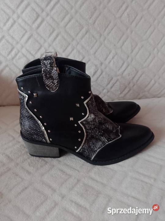 40 Bogato zdobione Botki kowbojki z Londynu 25.5cm małopolskie