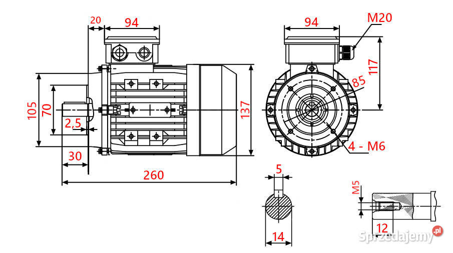 SILNIK ELEKTRYCZNY 037kW 230400V 1370obr 3FAZOWY Solec Kujawski sprzedam