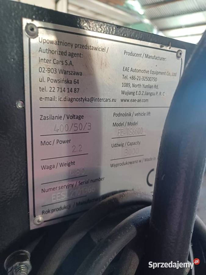 Podnośnik nożycowy niskiego podnoszenia EETS6600 Szymiszów-Osiedle