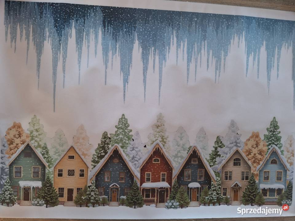 Naklejka świąteczna wioska świąteczna na okno wielkopolskie Kalisz