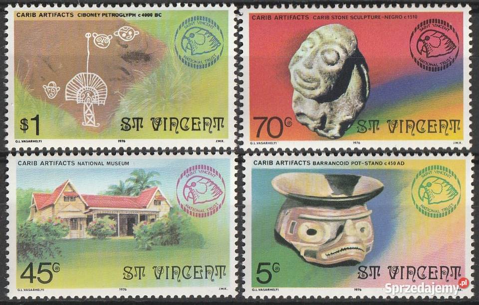 SAINT VINCENT CARIB ARTIFACTS 1976 CZYSTE łódzkie Łódź
