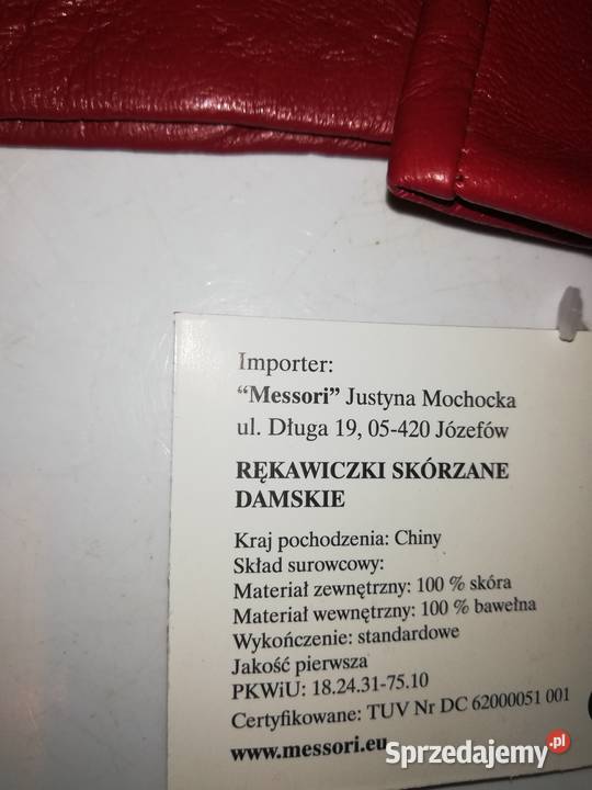 Rękawiczki skórzane damskie Nowe rozmiar L Warszawa