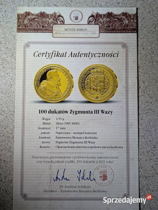 UNIKAT Złota Kolekcja Legendarne Złote Monety wielkopolskie Piła
