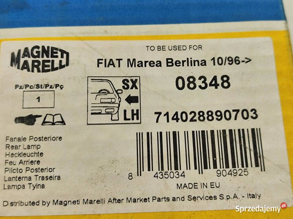 LAMPA LEWY TYŁ FIAT MAREA BERLINA 9602 MAGNETI osobowe