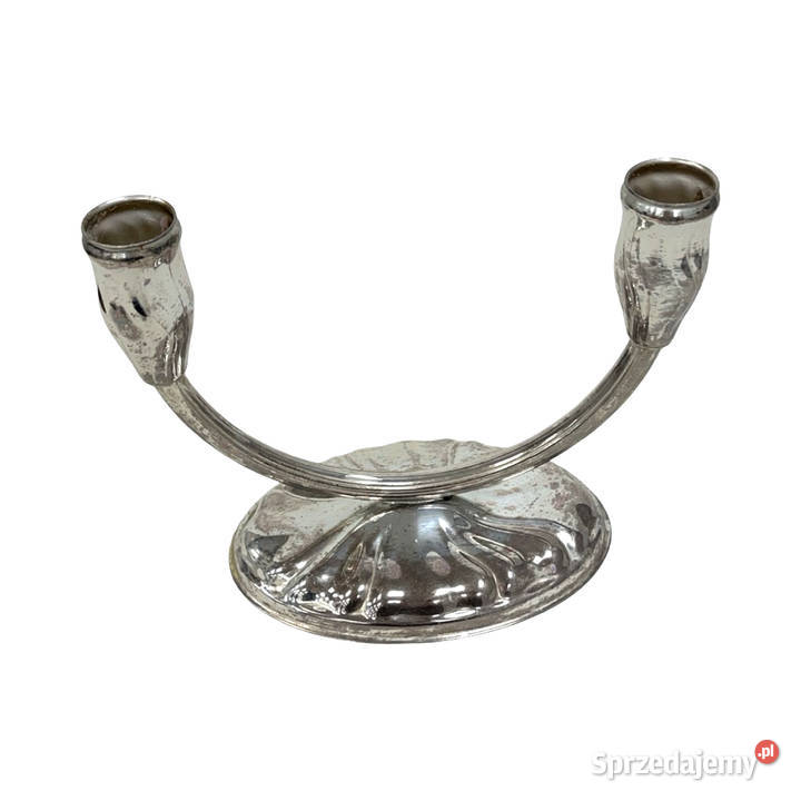 Świecznik Art Deco dwuramienny plater Warszawa