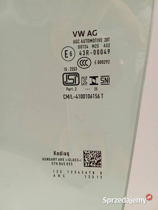 Szyba Boczna Prawa Tylna Skoda Kodiaq 24VW
