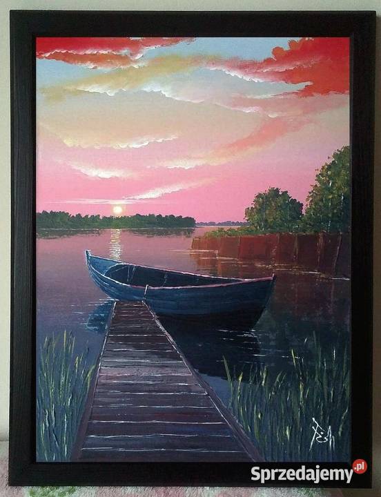 Obraz Łódka 30x40 na panelu Oferuje autor Jerzy Gdynia sprzedam