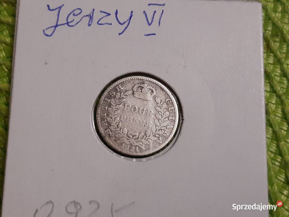 moneta srebrna Gujany Brytyjskiej z 1921r Łomża