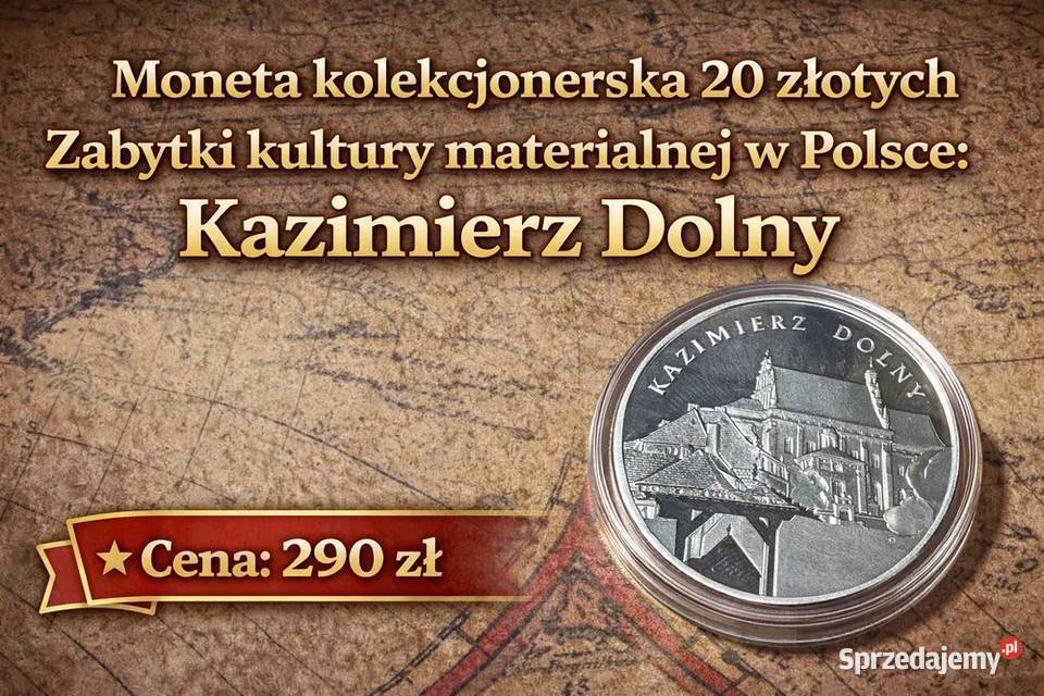 Srebrna moneta kolekcjonerska Kazimierz Dolny 20 Warszawa