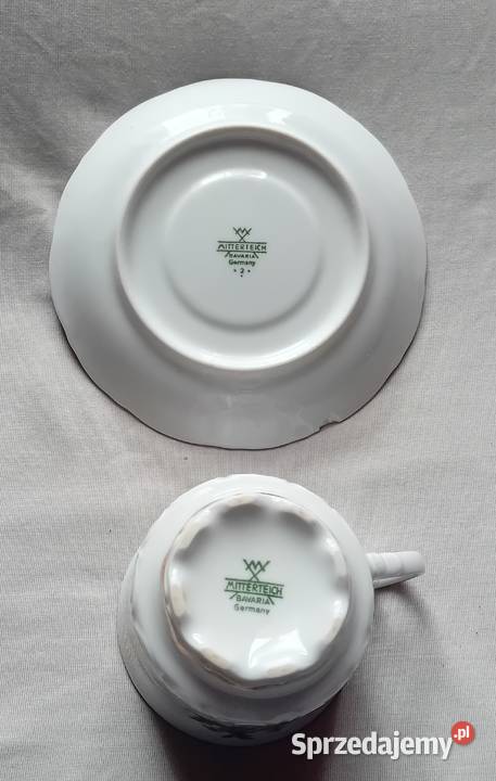 Filiżanka duo Mitterteich Sygnatura z okresu ok Porcelana i szkło Koźminek