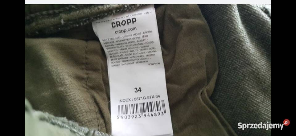 Spodnie męskie Cropp Joggery Slim zielone khaki Nysa