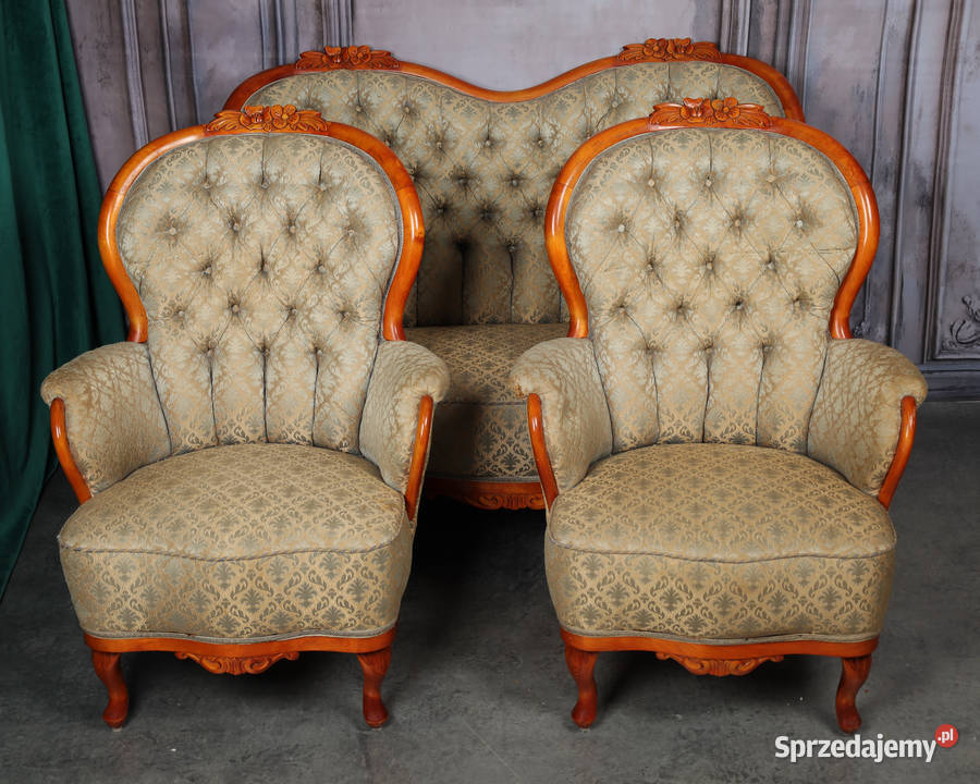 ARTexpert Wyprzedaż Zestaw sofa 2 fotele Ludwik Dobrzany