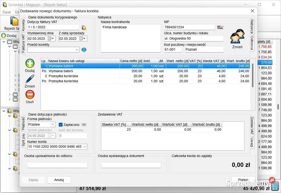 Sprzedaż i magazyn program do faktur z magazynem Łódź sprzedam