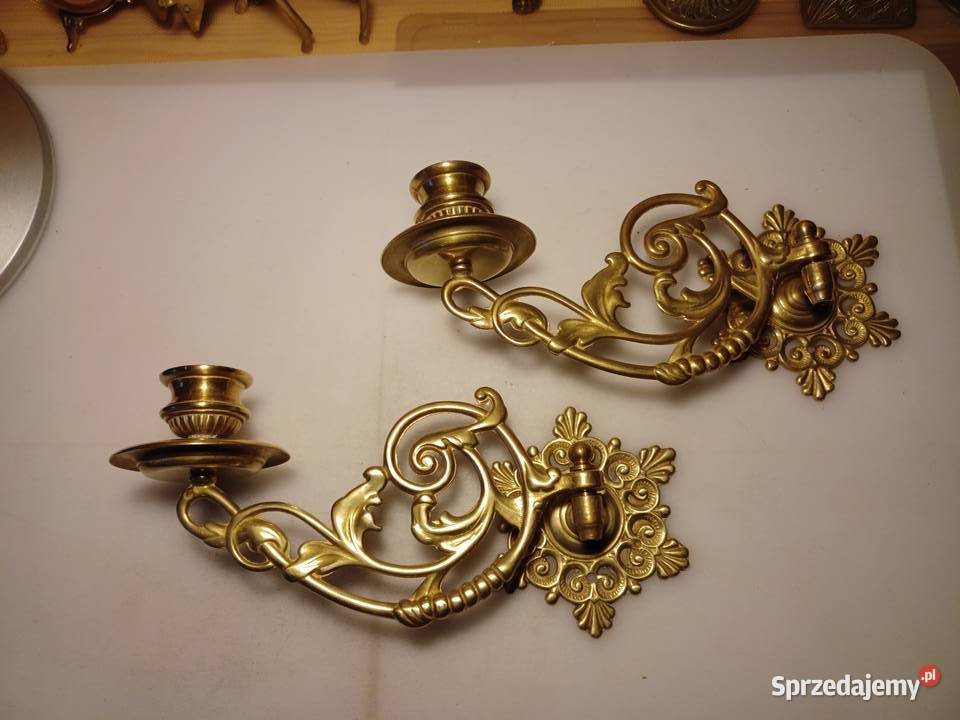 Komlet dwóch pięknych świeczników do pianina Poznań