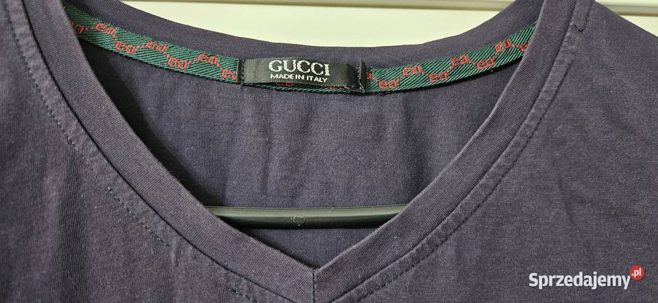 Gucci t shirt koszulka M granatowa bawełna super Poznań