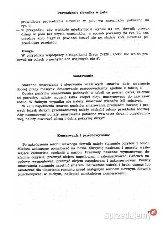 instrukcja obsługi i katalog częsci siewnik