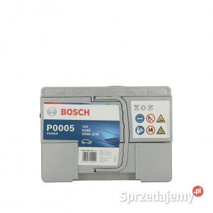 Akumulator 62Ah 550A EN Bosch P0005 PRAWY PLUS Łódź