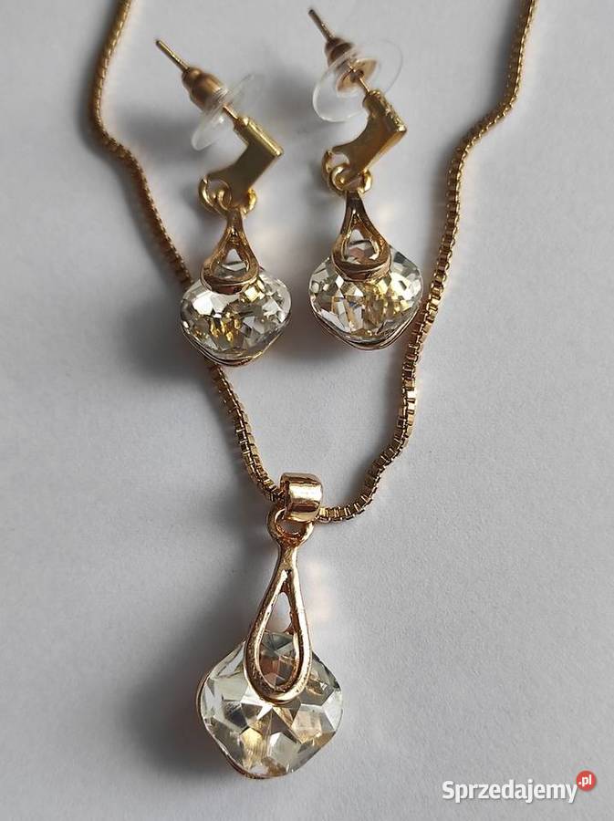 Śliczny komplet kolczyki i wisiorek Kołobrzeg