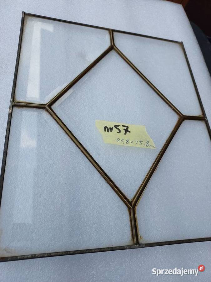 57 Witraż frontu starego zegara szafki szkło Tczew