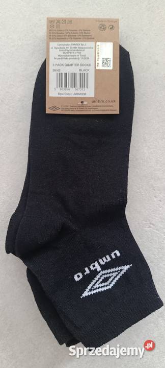 UMBRO skarpety 3pak kolor czarny rozmiar 3942 Ełk sprzedam
