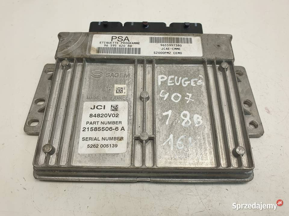 PEUGEOT 407 18 16V STEROWNIK SILNIKA 9655997380 osobowe lubelskie Janów