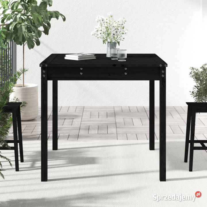 Stolik ogrodowy czarny 825x825x76 lite drewno mazowieckie Warszawa sprzedam