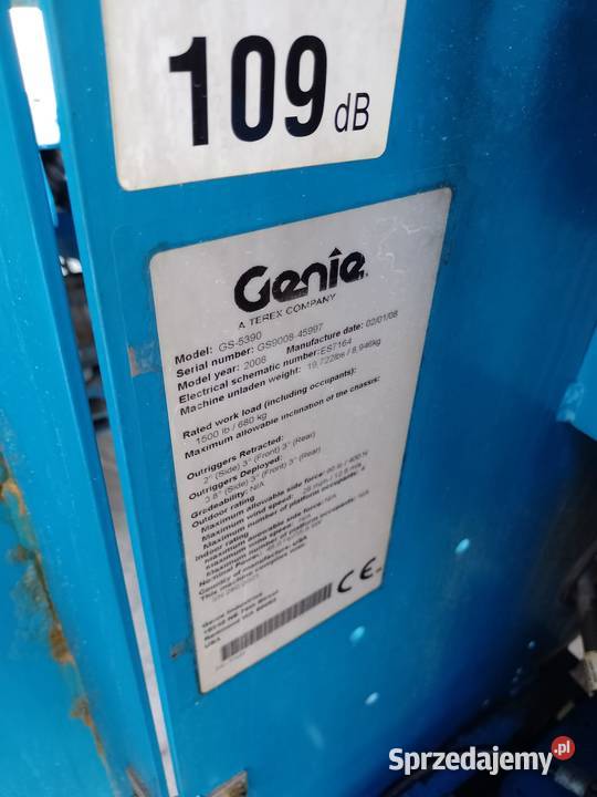SprzedamWynajmę podnośnik Genie GS5390 2008 kujawsko-pomorskie Bydgoszcz