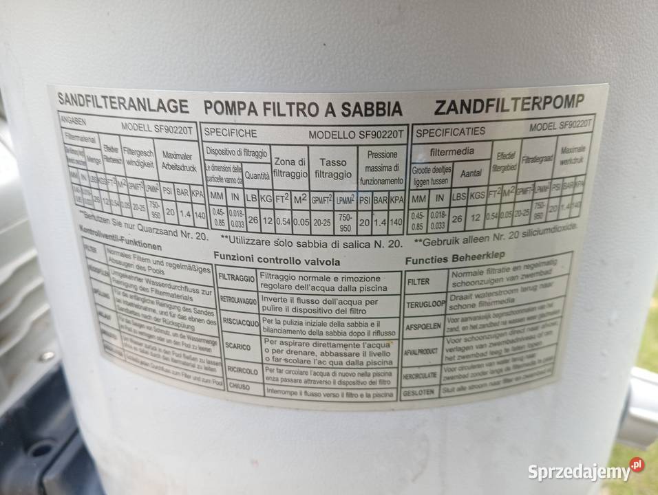 Pompa basenowa z filtrem piaskowym