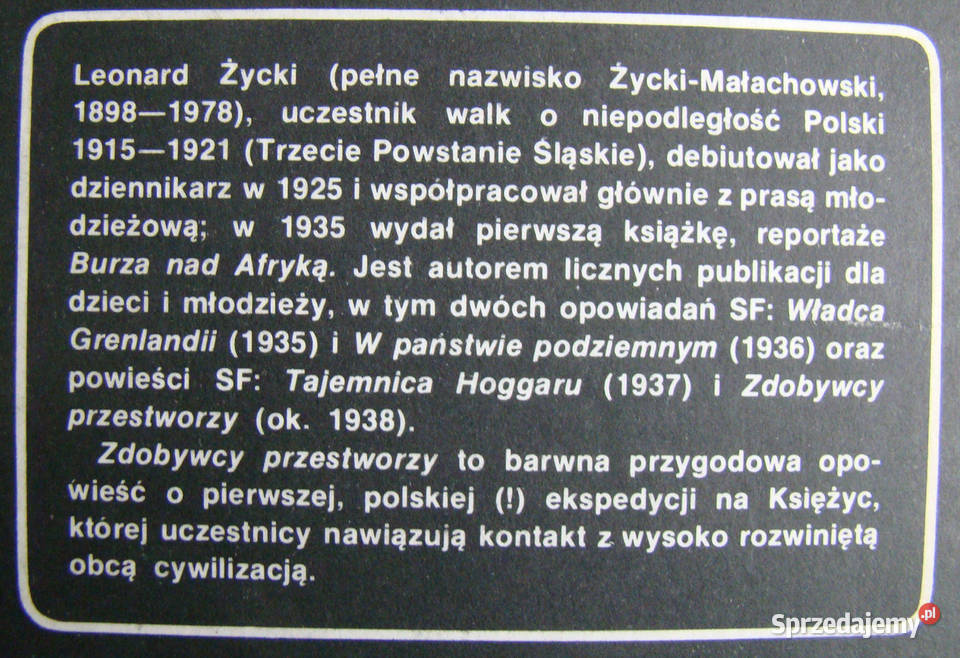 ZDOBYWCY PRZESTWORZY Leonard Życki miękka Limanowa sprzedam