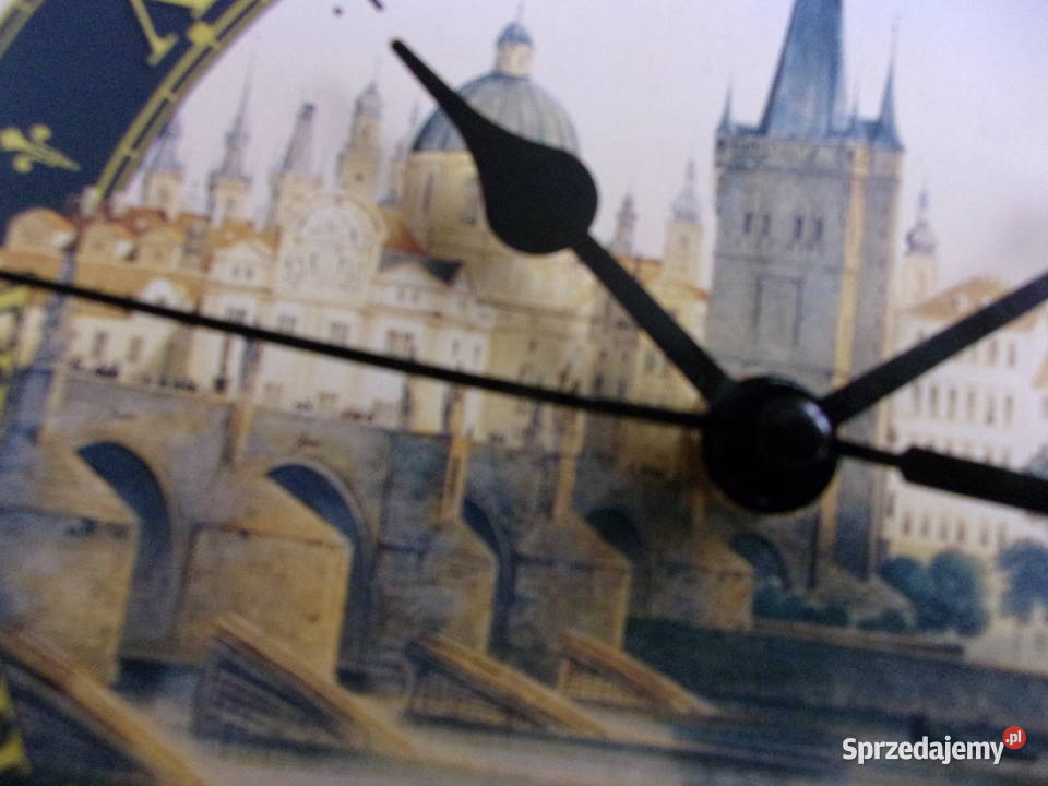 Zegar z widokiem z Pragi i zbytkowym Mostem Wyposażenie wnętrz Warszawa