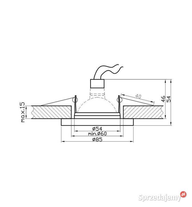 OCZKO OPRAWA SUFITOWA CANDELLUX SH06 MR16 IP65