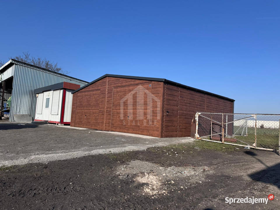 Garaż blaszany 8x6m 2x brama uchylna drzwi dach śląskie Jastrzębie-Zdrój