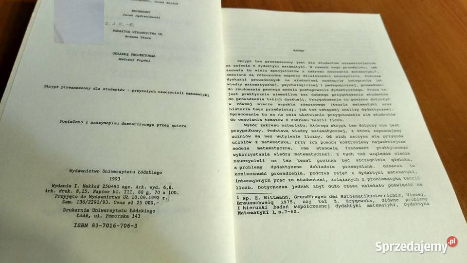Podstawowe zagadnienia dydaktyki matematyki Gdańsk sprzedam