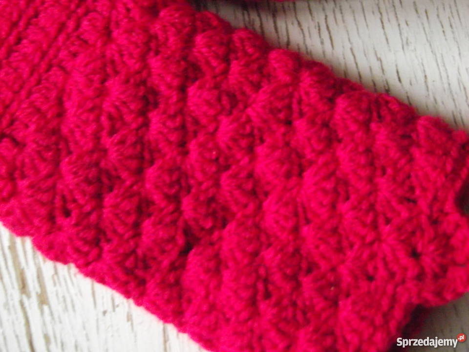 MALINOWY KOMPLET OTULACZY MITENKI I PRZPASKA Dla kobiet Piła