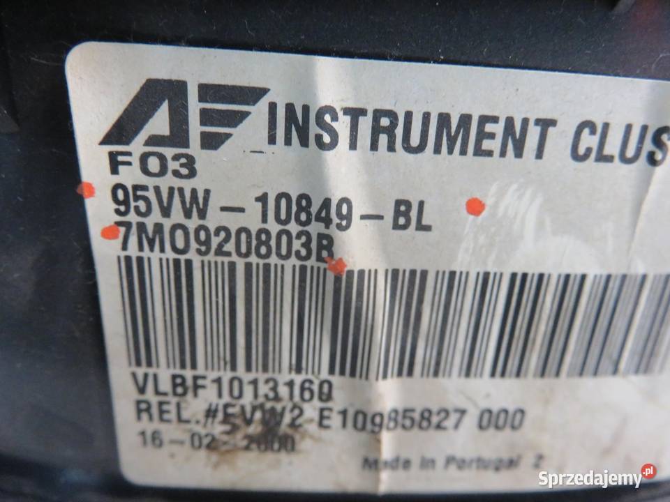 LICZNIK FORD GALAXY 23 16V DOHC 7M0920803B osobowe małopolskie sprzedam