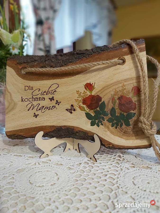 Deseczki ozdobione przywieszka na linie z juty inny kolor podkarpackie