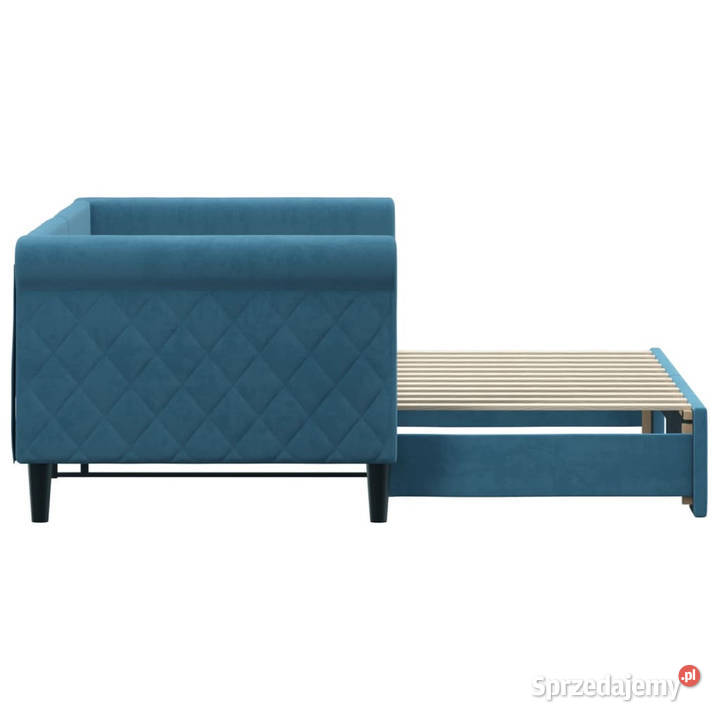 Sofa rozsuwana niebieska aksamit 80x200 Dom i Ogród Warszawa
