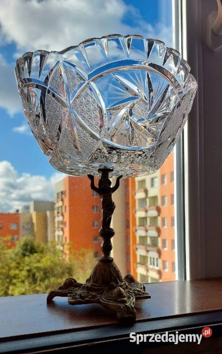 Piękna duża patera kryształowa Wrocław