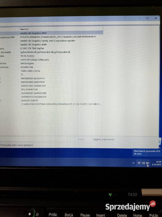 Lenovo ThinkPad T430 i73520m 8GB 240 SSD Rymanów