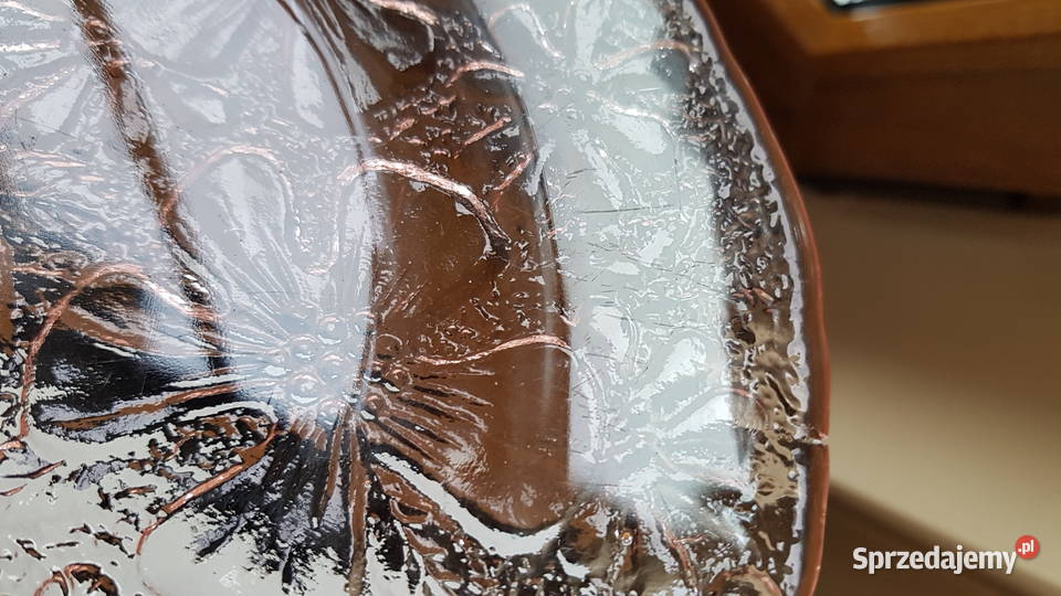 Talerzyk i talerz Anemony Ząbkowice kolorowe Porcelana i szkło śląskie