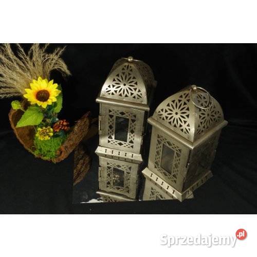 Komplet 2 metalowych latarenek lampionów na śląskie sprzedam