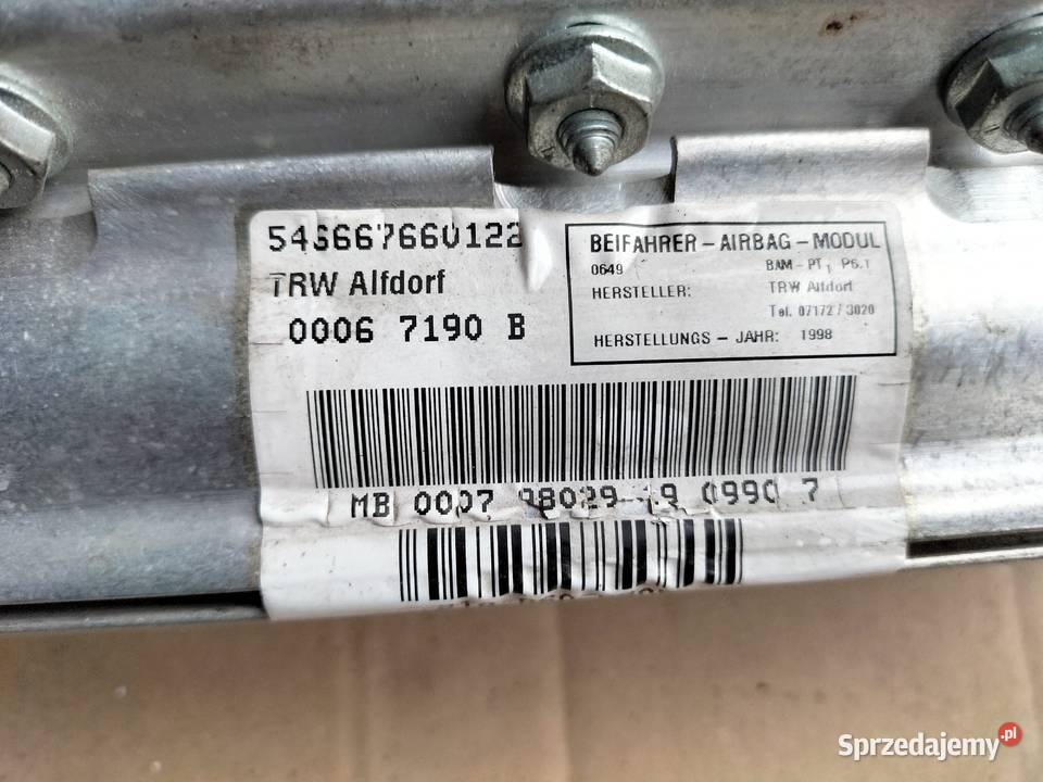 Mercedes W210 W 210 00067190B PODUSZKA Kamień-Kolonia